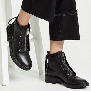 Rag & Bone Cannon Black Zipper Combat Boots